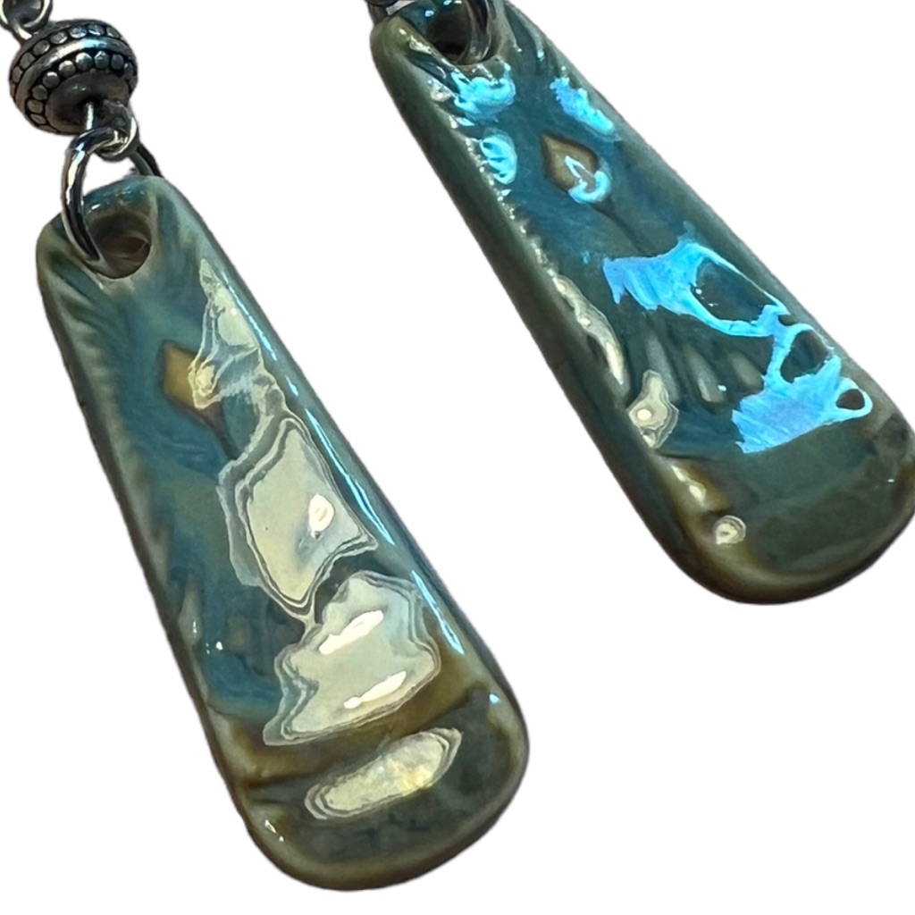 Nwt Artisan Made Paddles In Ceramic, Earrings Crafted By Susan A Ray